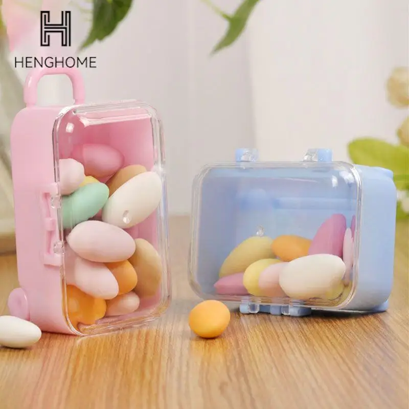 Shaped Candy Box Mini Suitcase Transparent Candy Packaging Box Wedding Candy Box Birthday Gift