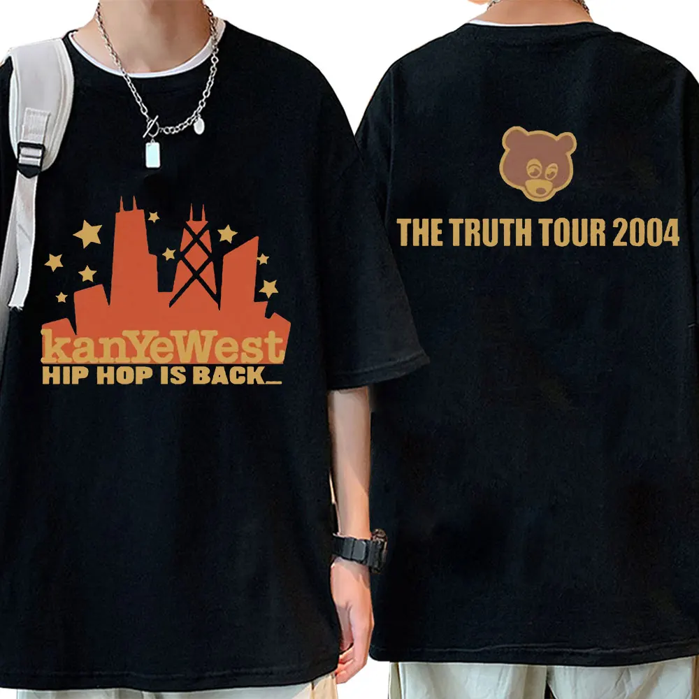 

Футболка Kanye West в стиле хип-хоп с надписью Is Back 2004, Мужская футболка с графическим принтом для колледжа, винтажная уличная одежда, хлопковые ф...