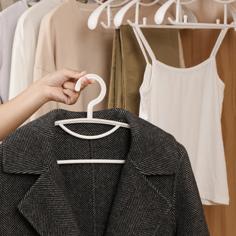 

Hot Sale 5pcs Anti-slip Hanger Durable Anti-Deformation PP Traceless Closet Dress Clothes Towel Hanger Drying Racks Organization