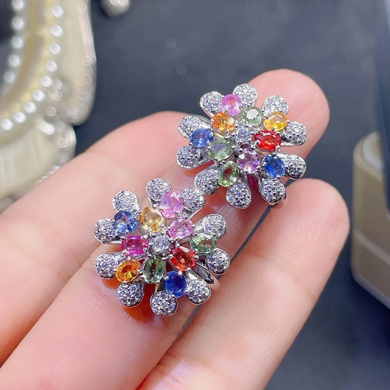 

2022 New Luxury Trendy Silver Plated Multicolor Zircon Opening Rings For Women Shine CZ Stone Inlay Fashion Jewelry Party Gift