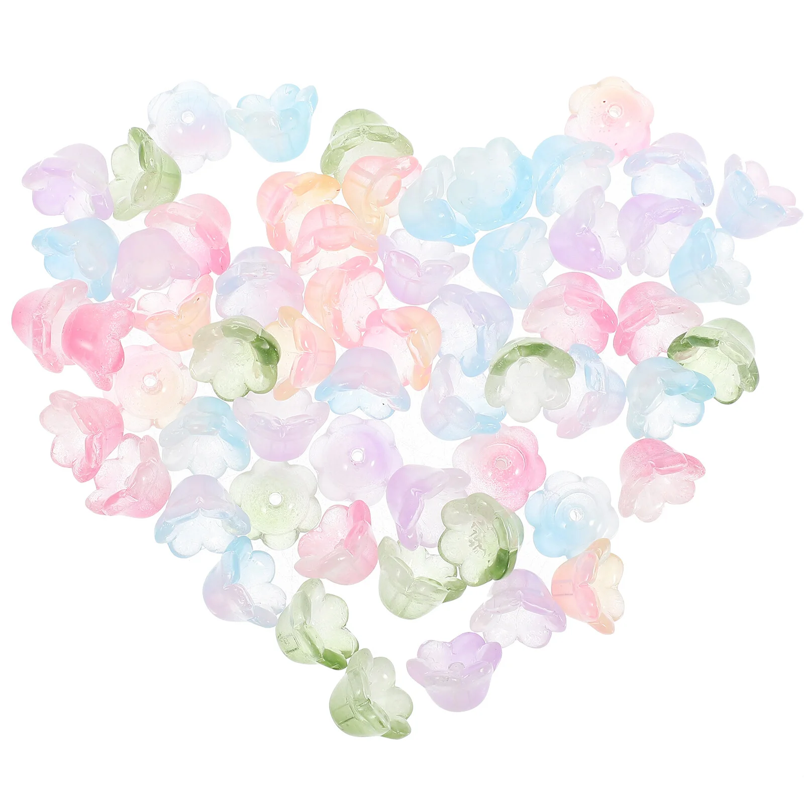 

60 Pcs Glass Beads DIY Accessory Jewelry Making Handmade Pendant Kit Charm Charms Flower Dainty Necklaces