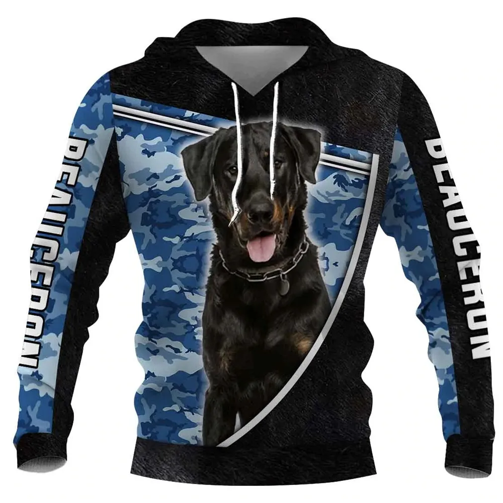 

CLOOCL Fashion Animals Hoodies 3D Graphics Navy Camo Animal Dogs Beauceron Printed Sweatshirts Casual Sportswear