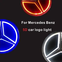 1pcs car 5d china mesh led front car logo light trunk license plate decorative light for mercedes benz alto hayabusa auto parts