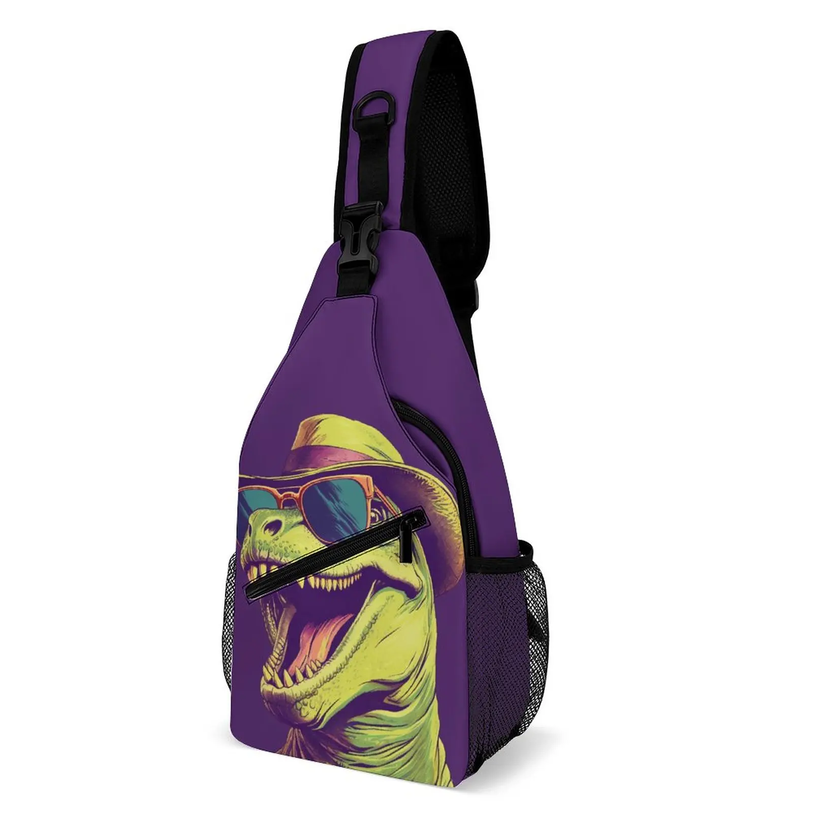

Dinosaur Shoulder Bags Laughing Novelty Chest Bag Unisex Business Travel Sling Bag Running Print Crossbody Bags