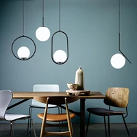 1pcs glass ball pendant light black modern led hanging lamp for living room chrome pendant lamp bedroom hanging lighting fixture