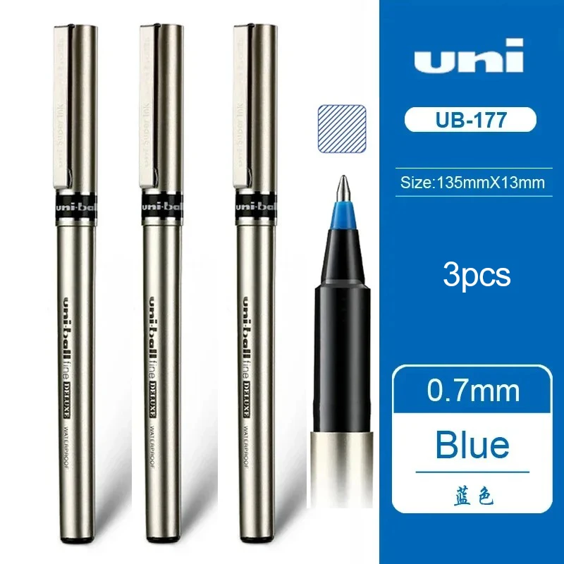 

Гелевые ручки UNI UB-155/177, 3/5 шт., 0,5/0,7 мм, черные, красные, синие