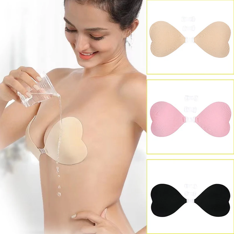 

Lift Up Breast Petals Adhesive Nipple Covers Breasts Petals Zero Burden Multiple Occasions Heart Shaped Silicone Bra Stickers