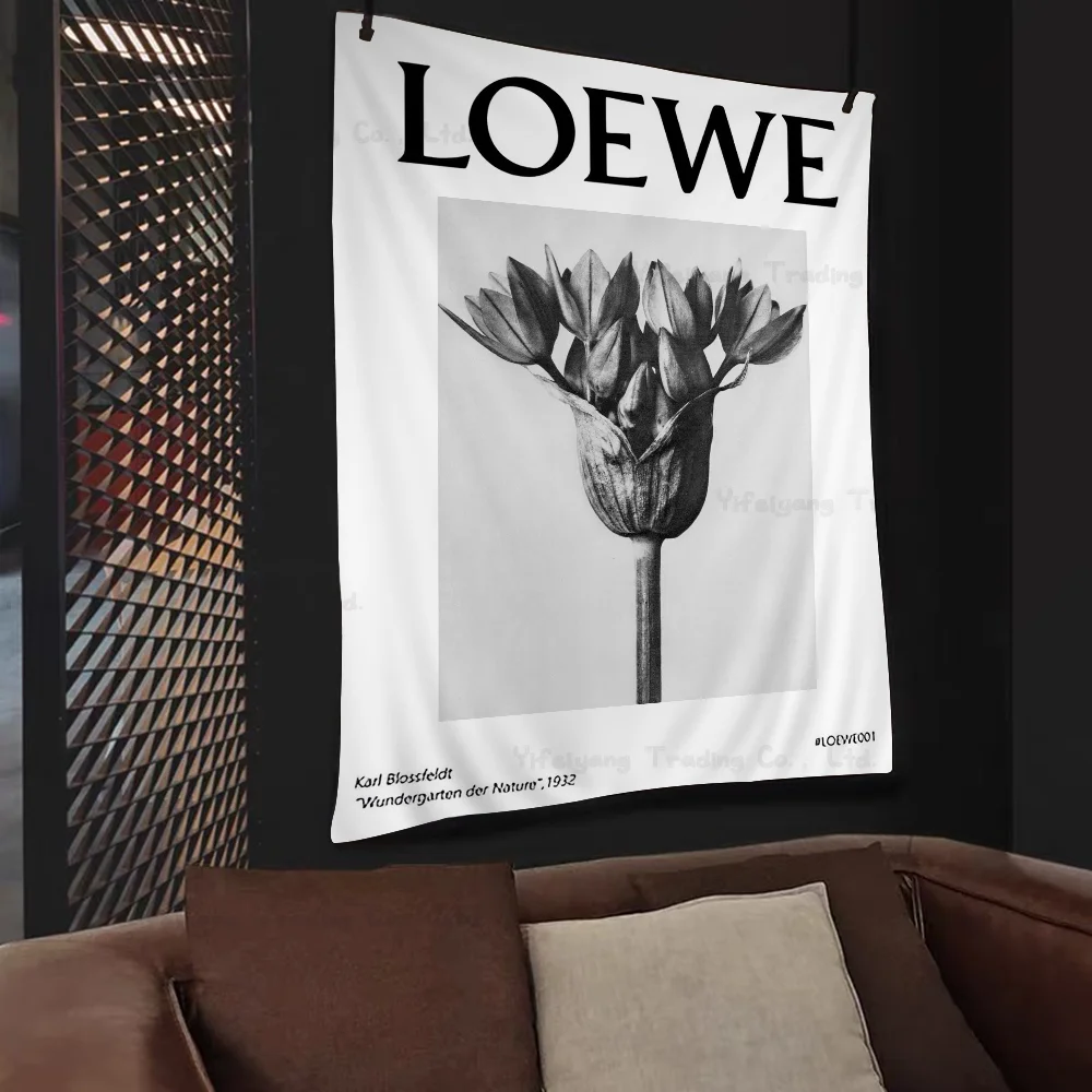 Современные черно-белые растения искусство Loewe висячие богемные гобелены для