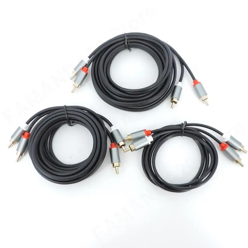 Позолоченный аудиокабель-усилитель 2RCA на 2 RCA штекер-штекер аудио кабель 1 м 3 для