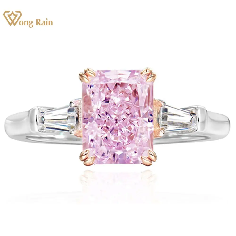 Wong Rain 100% Стерлинговое Серебро 925 пробы 2 CT лаборатория Spphire драгоценный камень