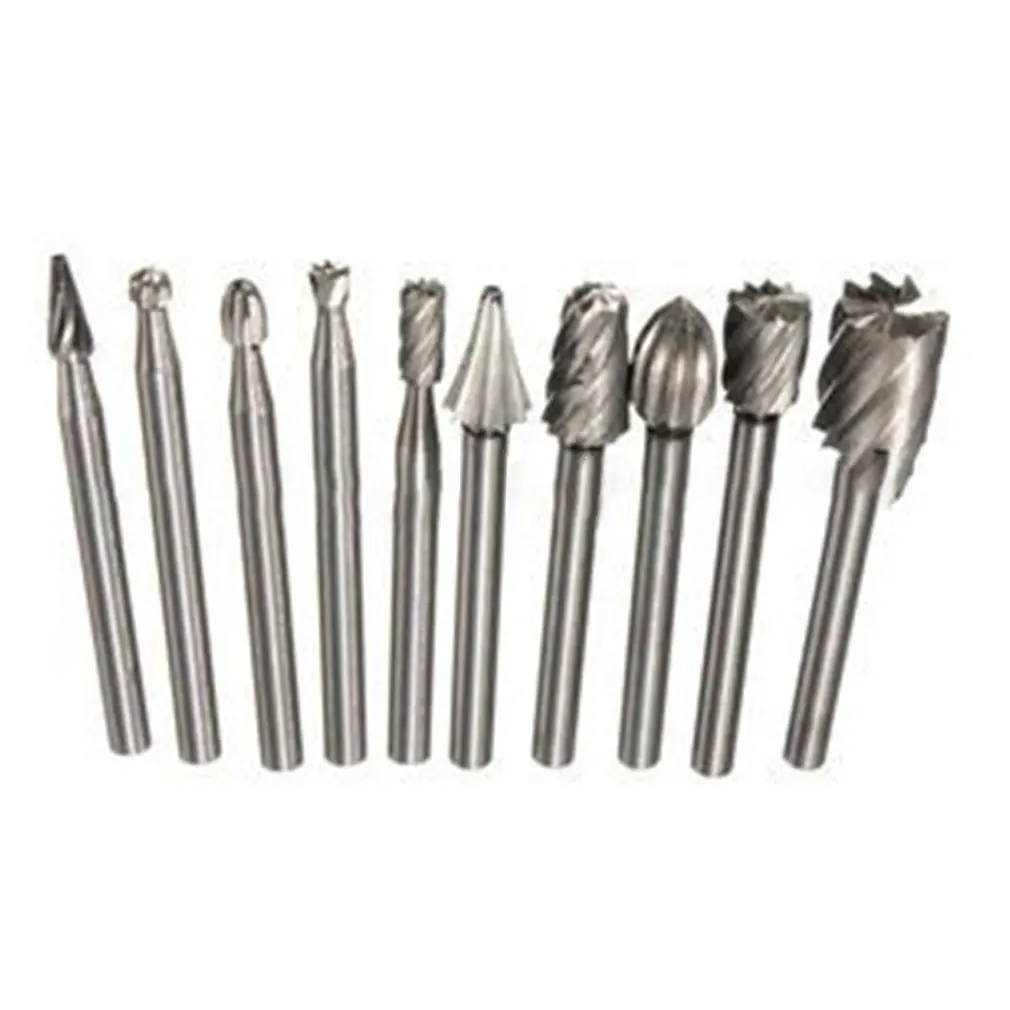 

10pcs/Set Rotary Rasps High Speed Steel Electric Grinder Grinding Head Woodworking Rotary File Milling Cutter Carving Knife