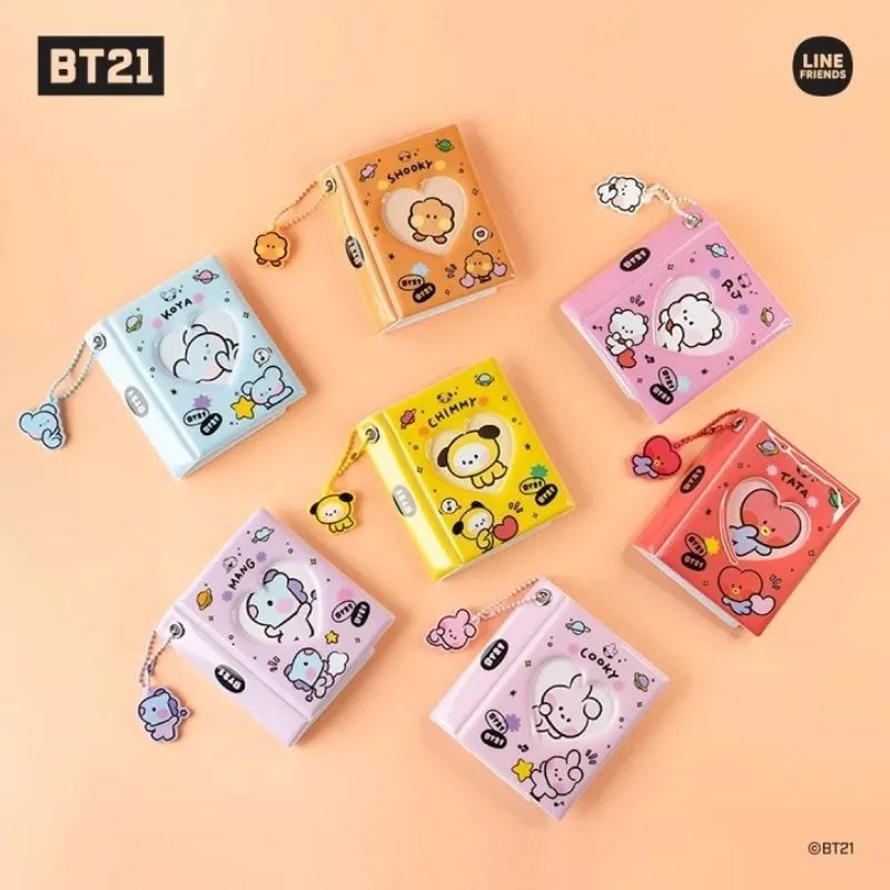 Kawaii Line Friends Bt21 Anime Hobby Tata Chimmy Cooky Minini Photo Album Card Storage Book High-Value Photo 3 Inch Card Album