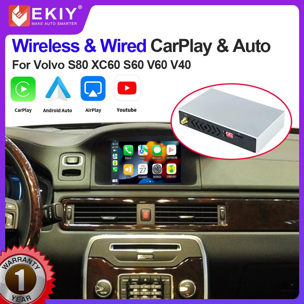 

EKIY Wireless Apple Carplay Android Auto Module Car AI Box For Volvo XC60 XC70 S60 S80 V60 V70 V40 2011-2019 Mirror Link Decoder