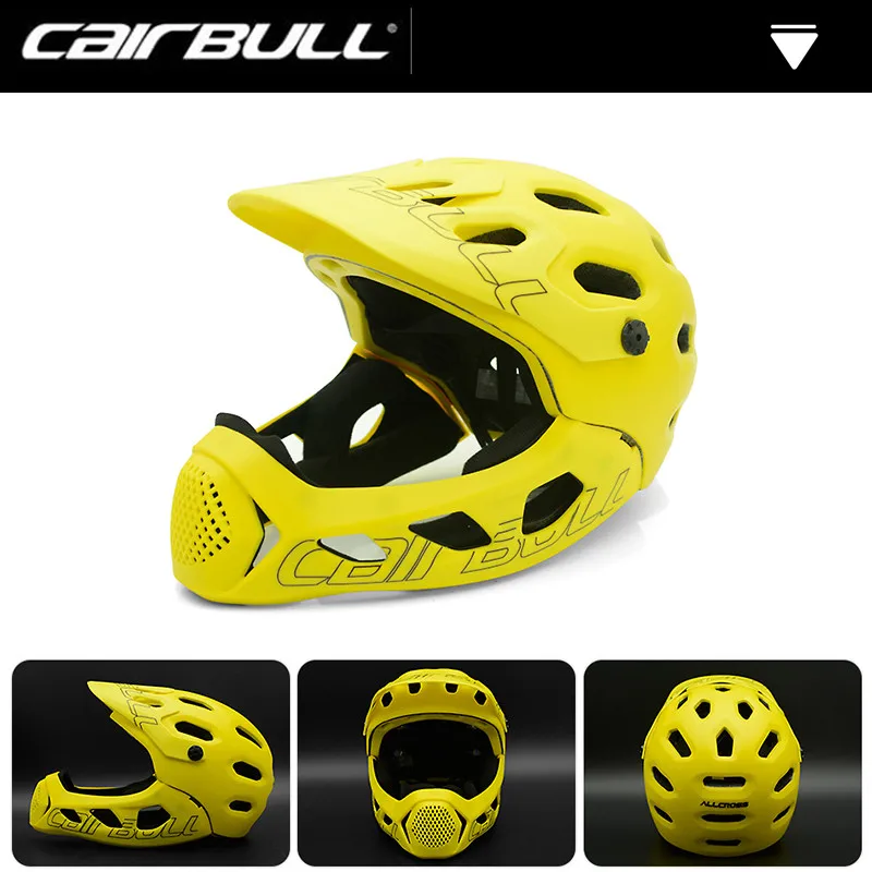 CAIRBULL MTB Full Face Helmet Adult Mountain Bike Cycling Scooter Helmet OFF-ROAD Removable Chin Rest pass CE test Safety Casco