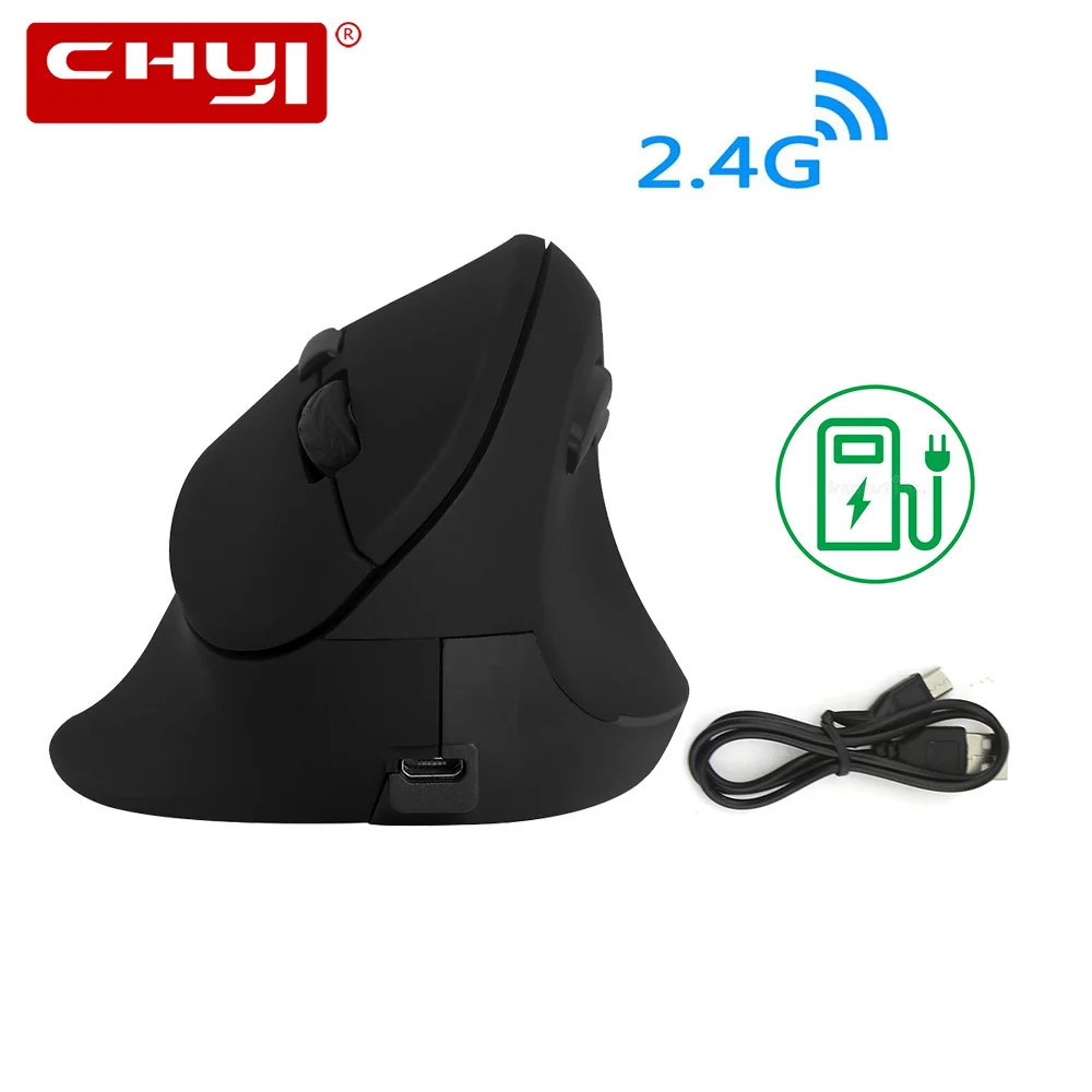 

CHYI Wireless Vertical Ergonomic Rechargeable Computer Mouse Usb Optical Gaming Mause 6 Button 1600 DPI PC Gamer Mice For Laptop