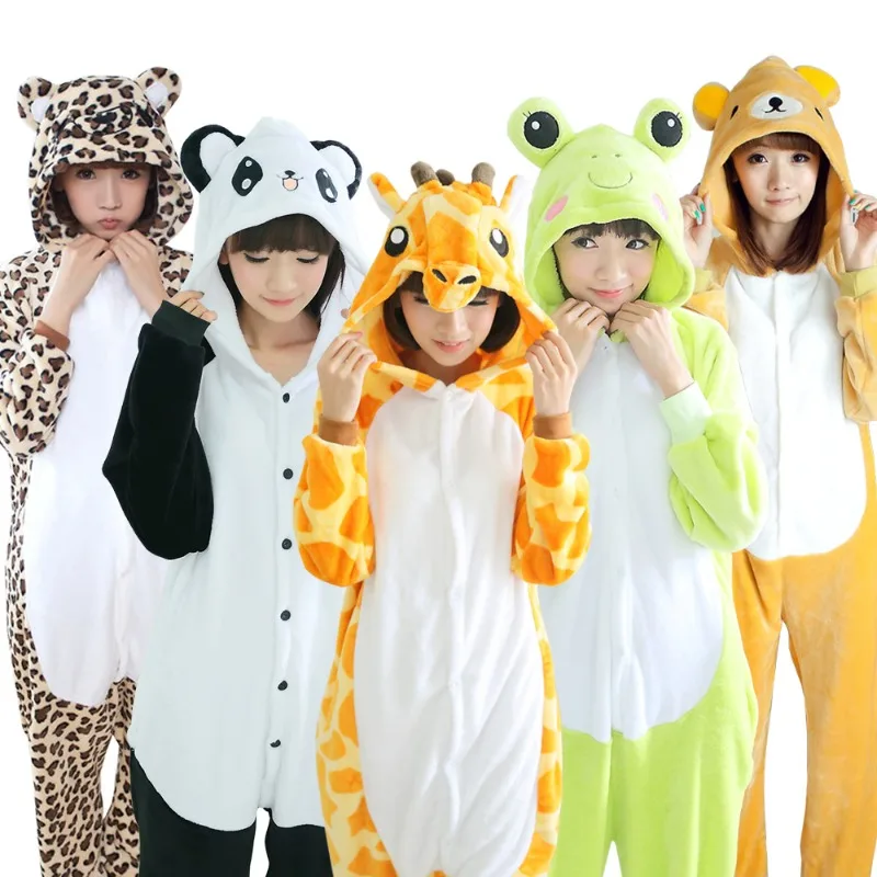 Пижамы-комбинезоны в виде животных для взрослых тигр медведь панда одежда сна