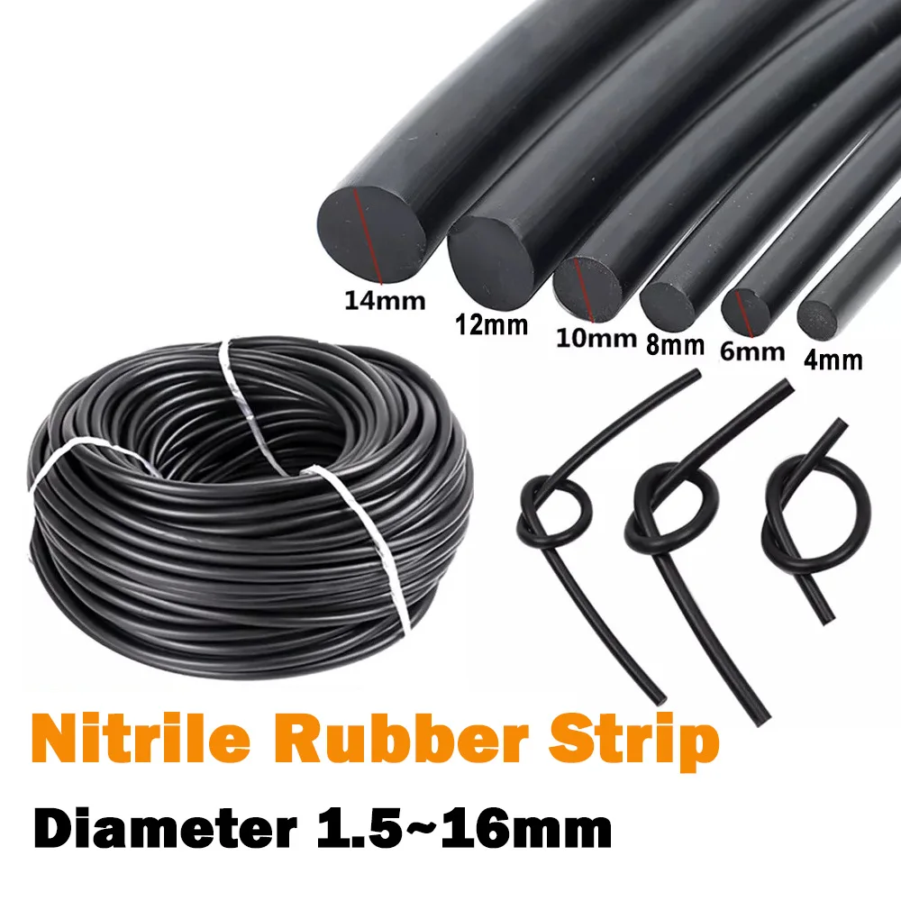 

Черный фторкаучуковый уплотнительный шнур 1,5-16 мм