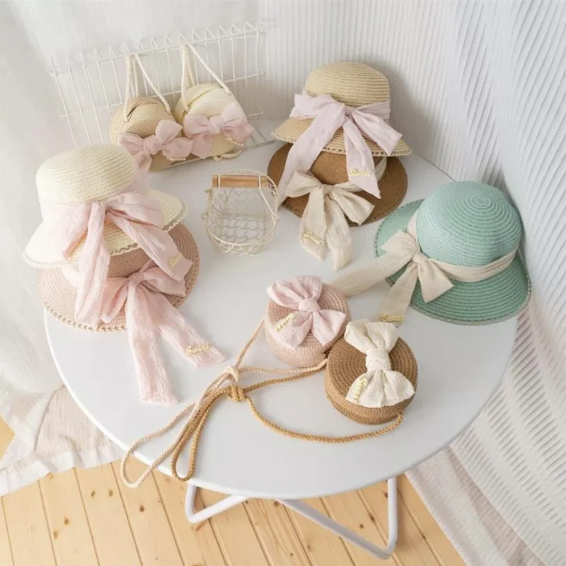 Детская шляпа круглая сумка комплект из двух предметов летняя рыбацкая для