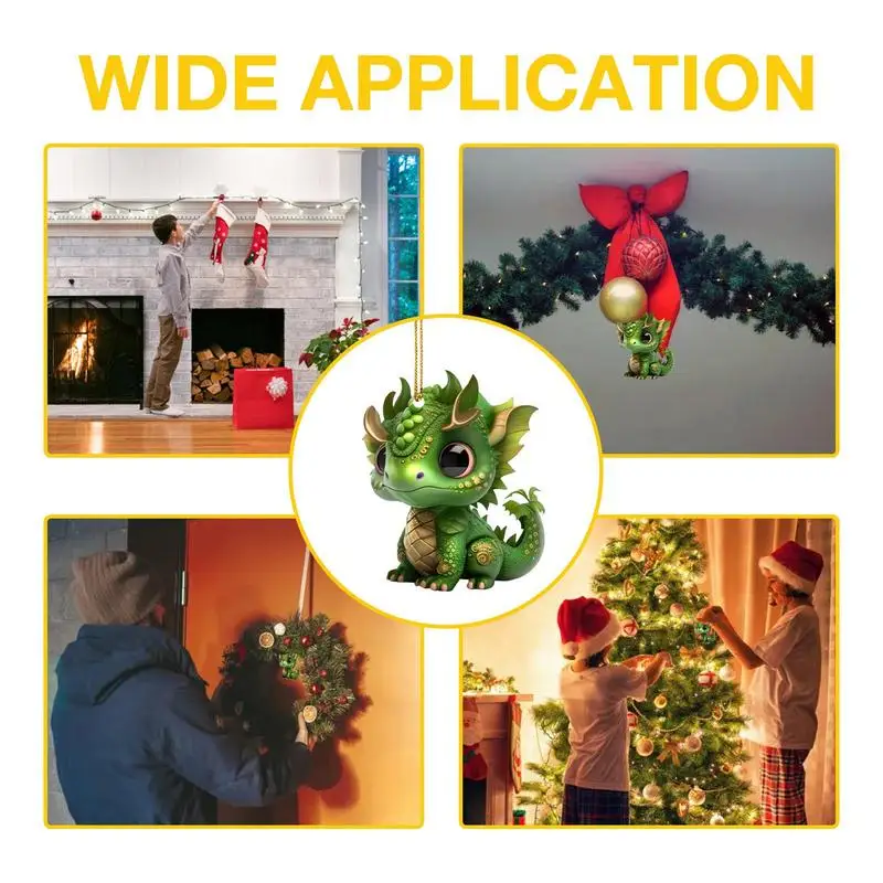 Украшения в виде динозавров для рождественской елки 2D зимний фестиваль