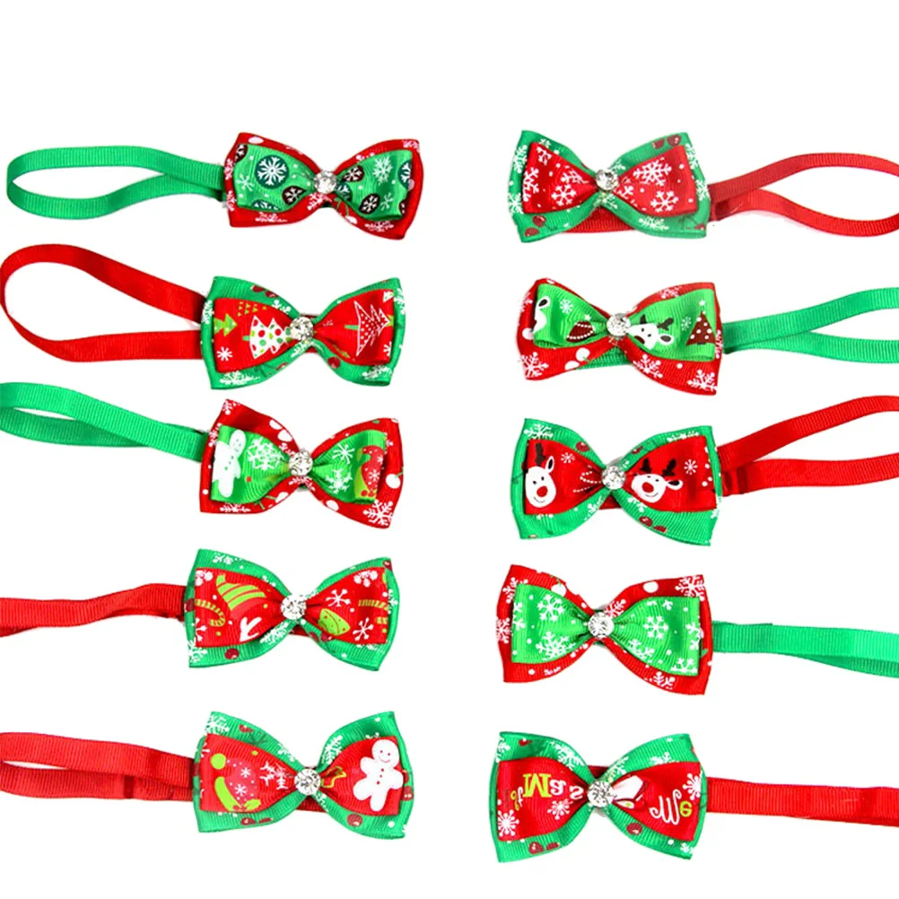 

Dog Bows Hair Pet Dogs Collar Forclips Small Accessories Bow Necktie Christmas Tie Ties Buckle Large Collars Claus Santa Bands