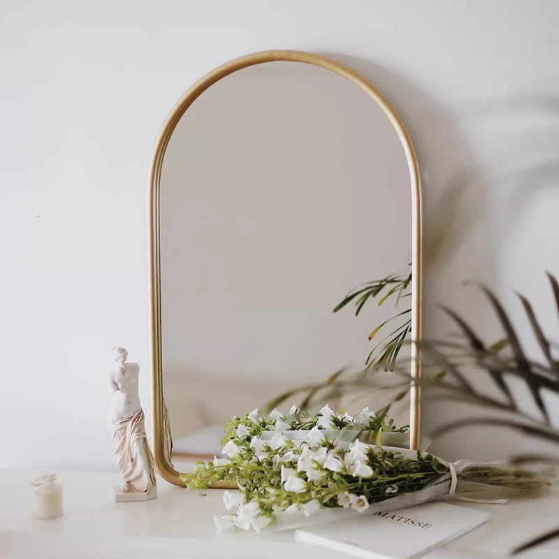 

Antique Compact Decorative Mirrors Bedroom Desk Makeup Table Small Mirrors Minimalist Entrance Elegant Espelho Home Decorations