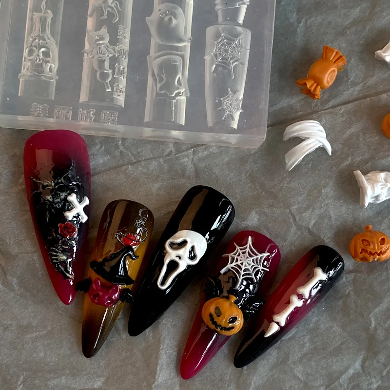 TSZS Роза Медведь Цветок 3D Акриловая Форма Для Ногтей DIY Силиконовая Хэллоуин