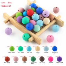 12mm 15mm Silicone Round Beads 50Pcs Diy Pacifier Chain Bracelet Jewelry Accessories Round Silicone Bead For Jewelry Making
