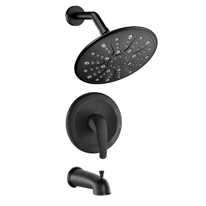 

Набор матовых черных смесителей для ванны и душа с насадкой для душа 3-Srpay комплект отделки для душа с матовым клапаном для балансировки давления