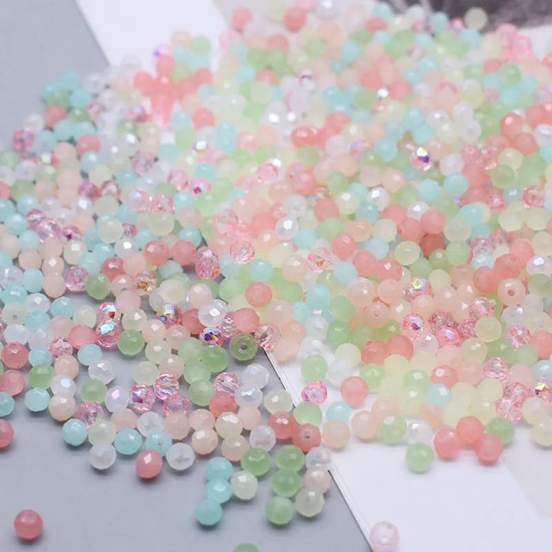 200 шт./упаковка стеклянные бусины с гранями 4 мм