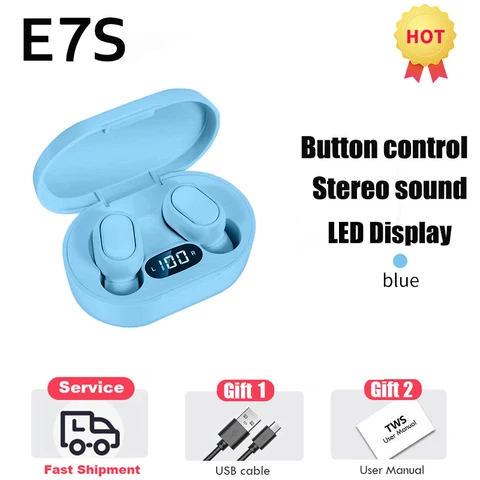 Новые беспроводные наушники E7S TWS, Bluetooth-наушники, Спортивная гарнитура, водонепроницаемые музыкальные наушники с микрофоном, работают на всех смартфонах