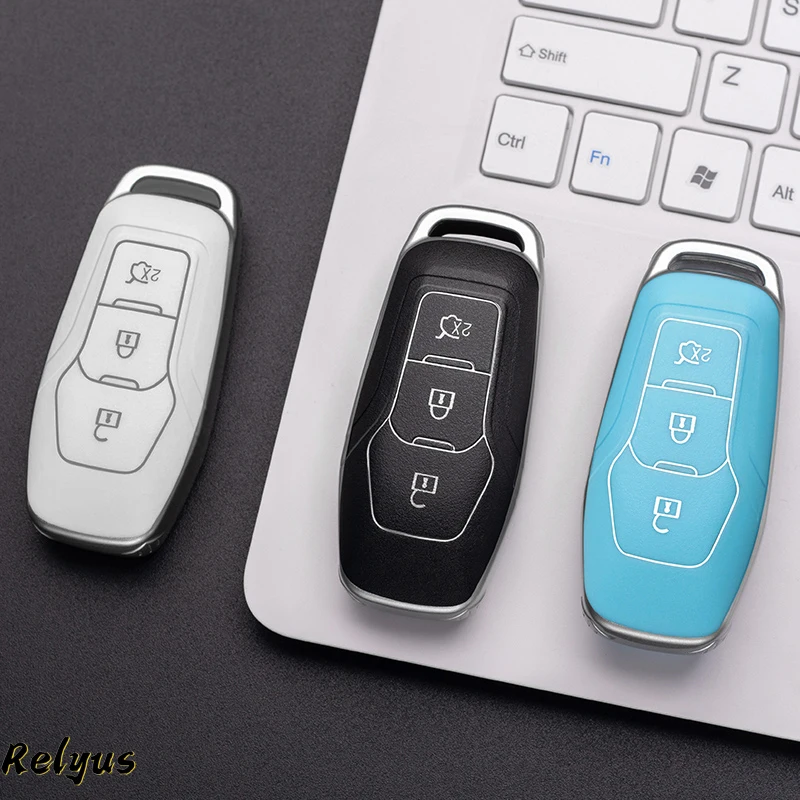 

TPU Car Key Case Cover Shell for Ford F-150 Mondeo Galaxy S-Max Explorer Ranger 2015-2018 Smart Key Protector Auto Accessories