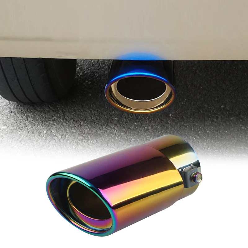 

Universal Car Auto Exhaust Muffler Tip Stainless Steel Pipe Chrome Trim Modified Car Tail Throat Liner Pipe Straight Pipe Style
