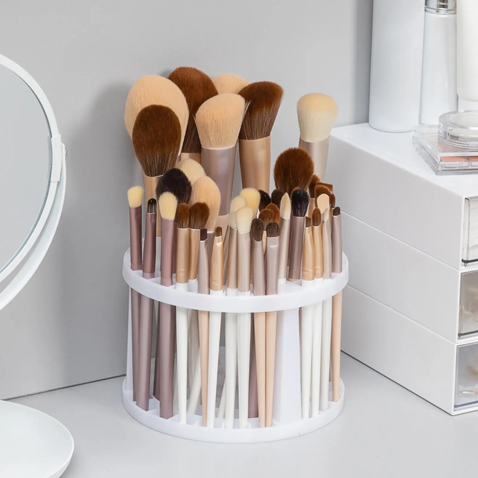 

Makeup Brush Storage Rack Large Capacity Display Rack Holder for Eyeliner Eyebrow Pencil Artist Paint Brush Women Countertop