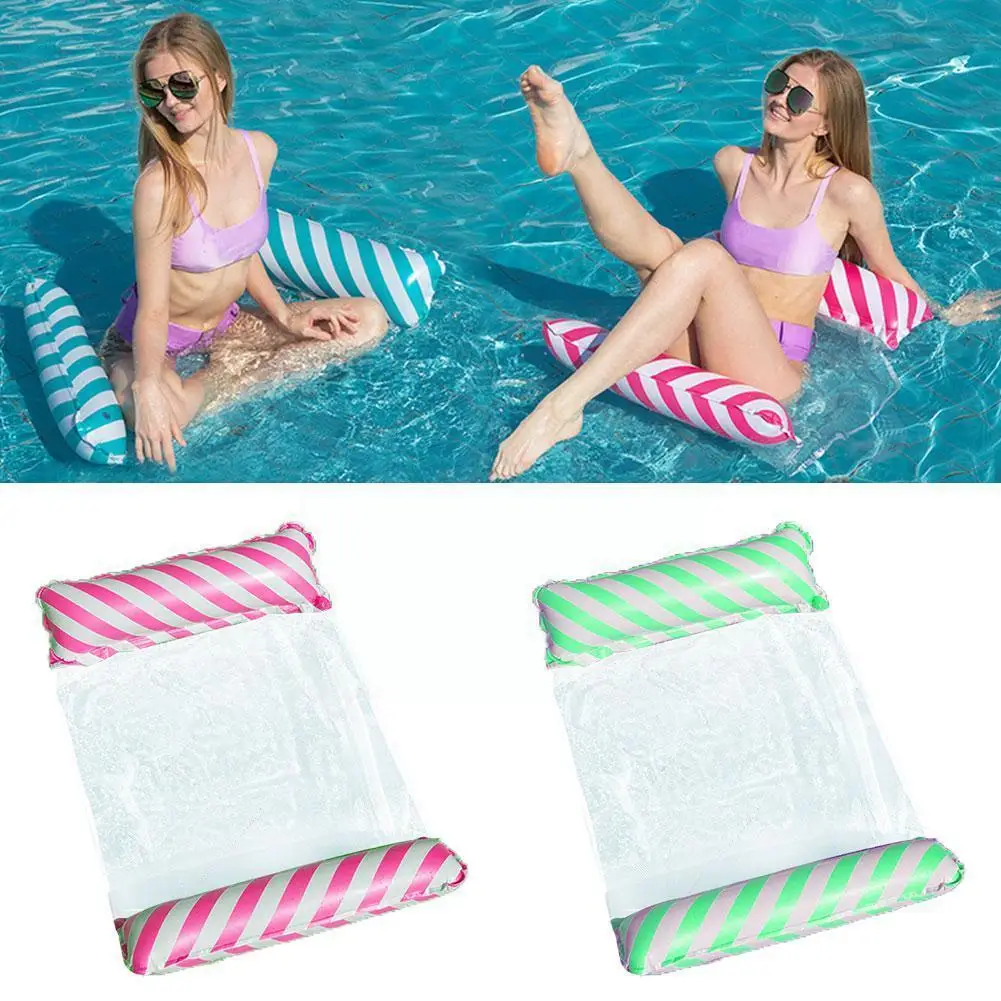 

New Summer Inflatable Foldable Floating Row Swimming Beach Lounge Toy Pool Air Water Chair Pool Bed Mattresses Y8i7