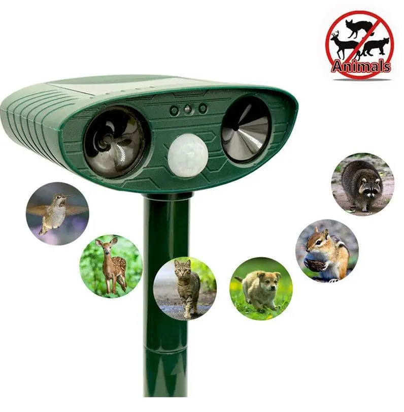

Solar Powered Ultrasonic Animal Repellents Outdoor Waterproof For Driving Dog Cat Deterrent Scarer Repellent Garden Supplies