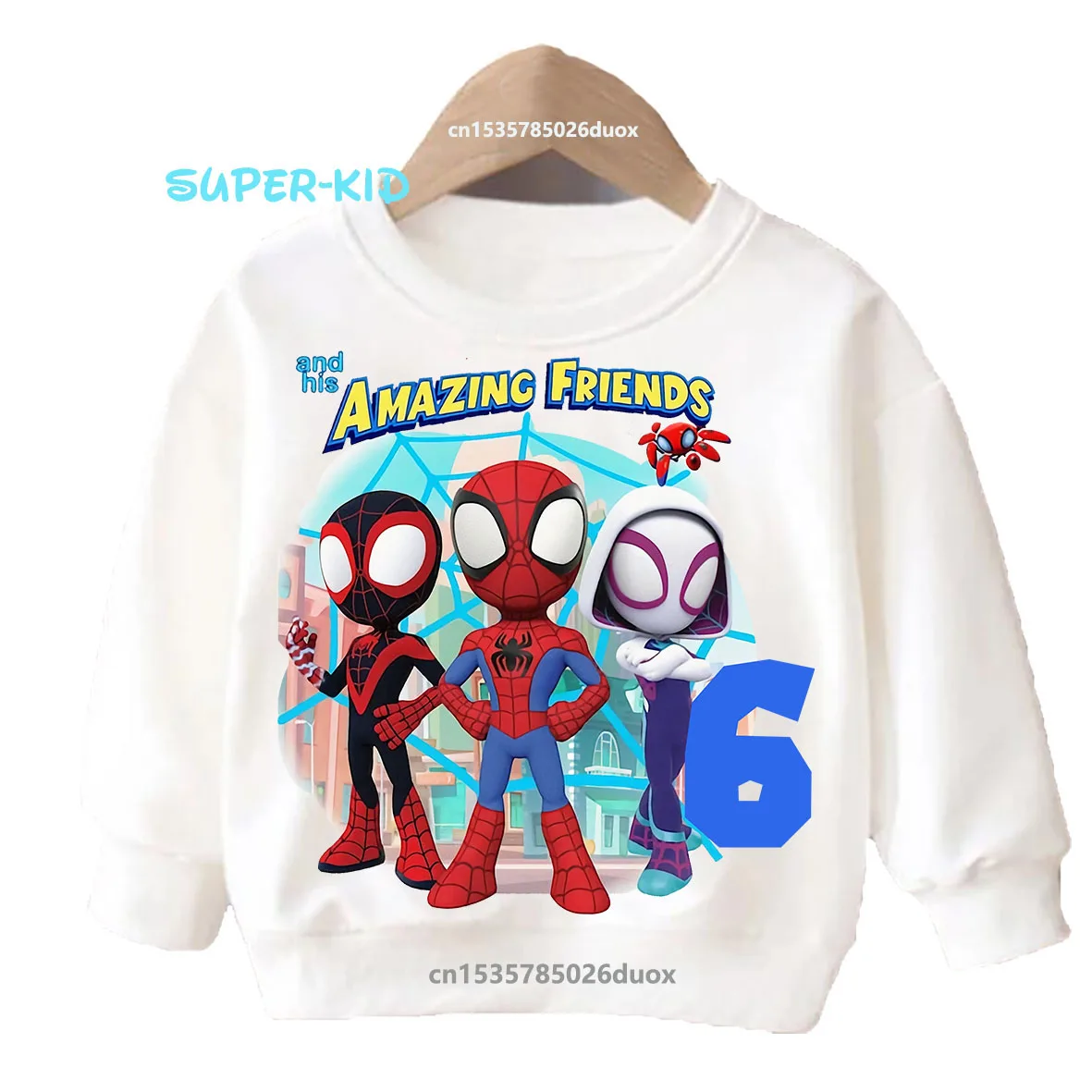 Зима 3 4 5 6 7 8 толстовки с капюшоном для мальчиков на день рождения Человек-паук