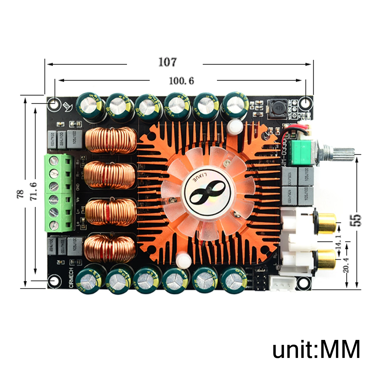 Плата усилителя мощности звука TDA7498E 160 Вт x2 220 x1