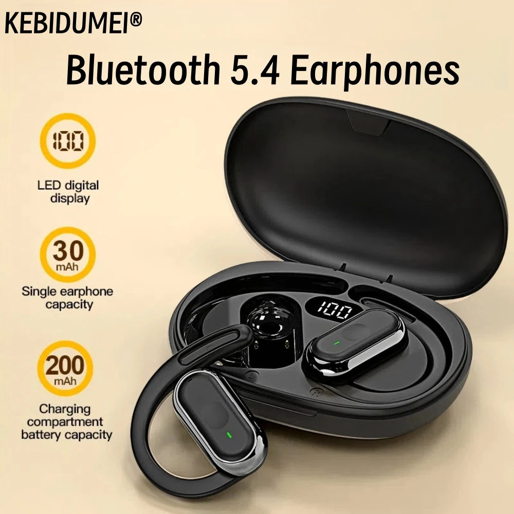 Фото Беспроводные наушники Bluetooth-гарнитура умные регулируемые сенсорные спортивные водонепроницаемые наушники стерео музыкальные наушники для всех смартфонов №4