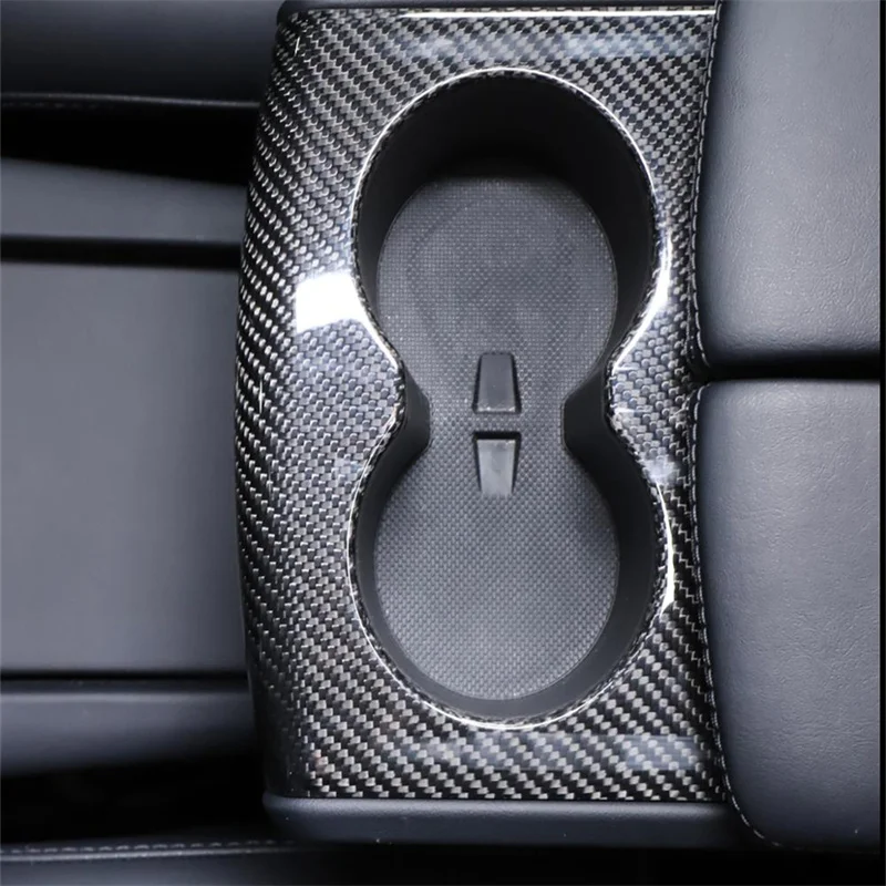 

Interior Accessories For Tesla Model X Model S Car Front And Rear Cup Holder Patch For Armrest Box Real Carbon Fiber