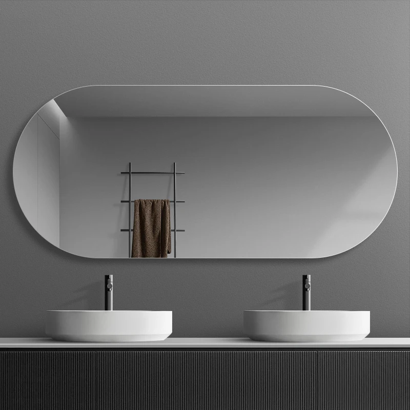 

Большое настенное зеркало для ванной комнаты, подвесное роскошное минималистичное овальное настенное зеркало для макияжа, декоративное ук...