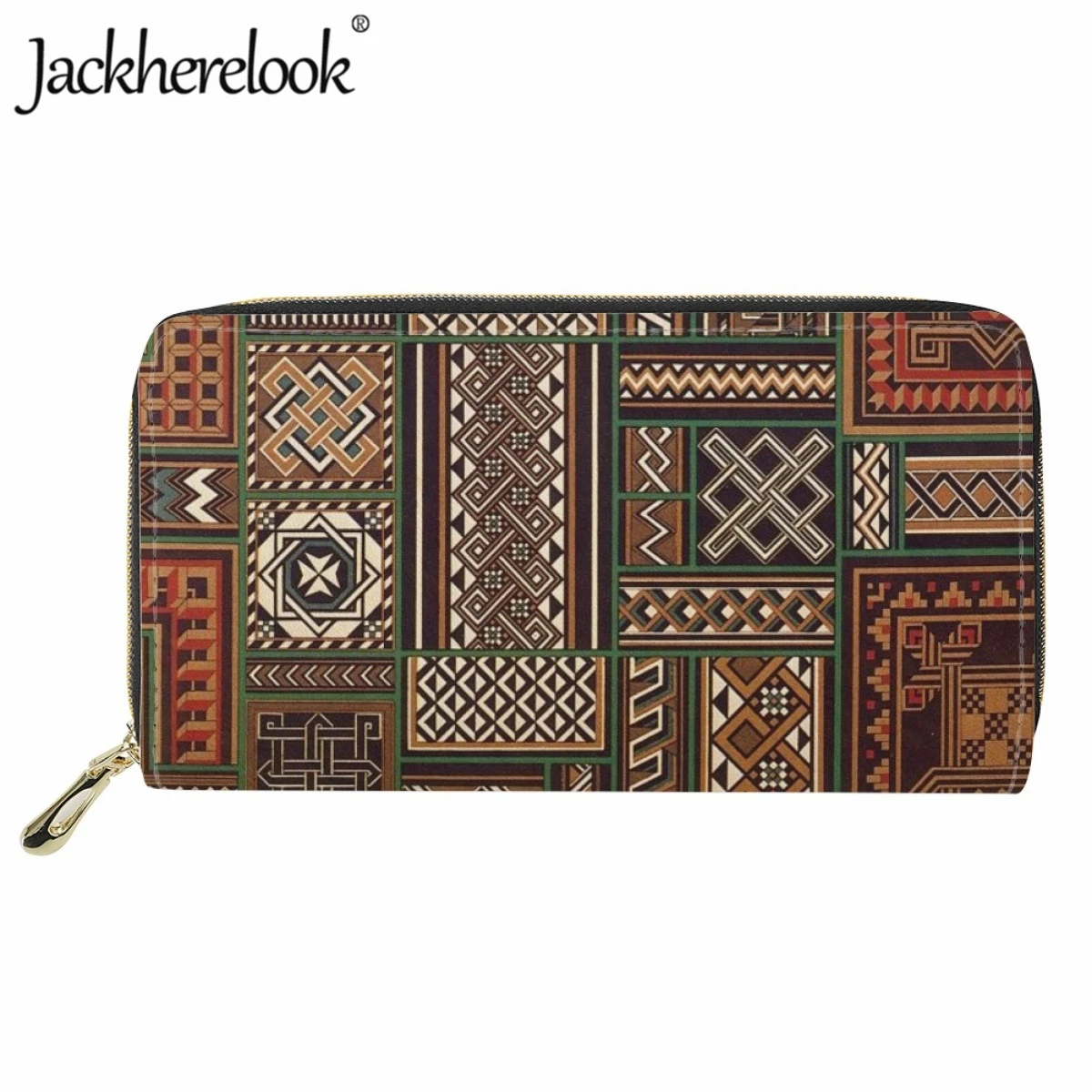 

Jackherelook Nigerian Style Art Ladies Fashion Long Wallets Casual Leather Card Holder Wallet Women's Travel Purse Money Bag