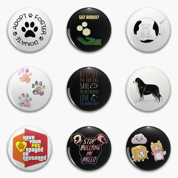 Adopt All The Cats Shelter Seal Cat Stop Animal And Red Soft Button Pin Customizable Funny Women Collar Metal Gift Fashion Cute |