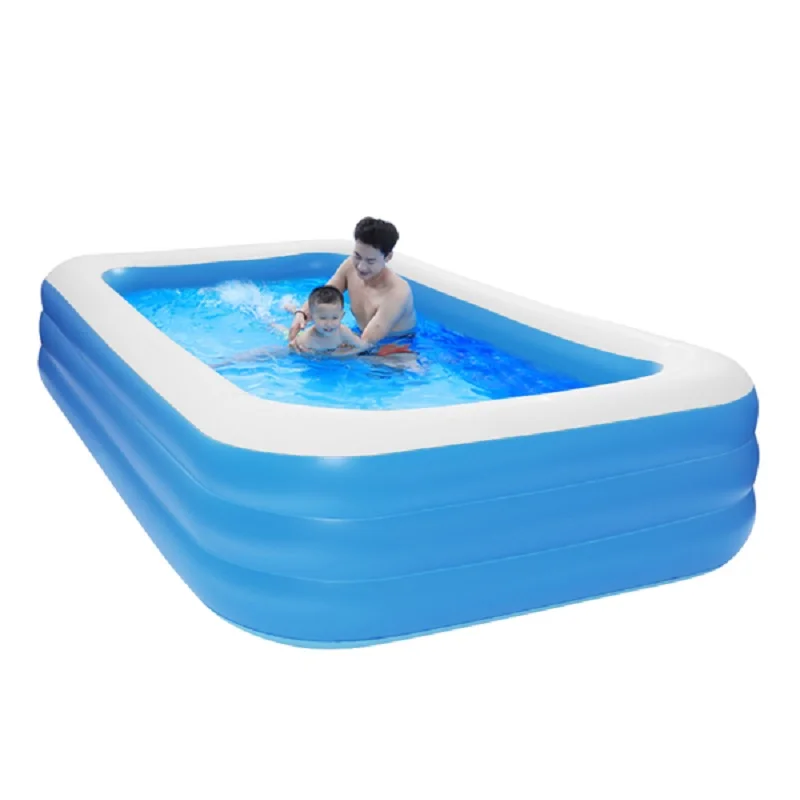Inflatable Swimming Pool for family Big Large Pools Rectangular Inflatable Swimming Pool PVC Pool Bathing Outdoor (US Warehouse)