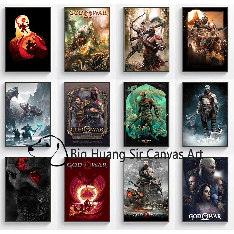 God of War Плакат с видеоиграми Кратос Атреус Настенный художественный декор Игровая