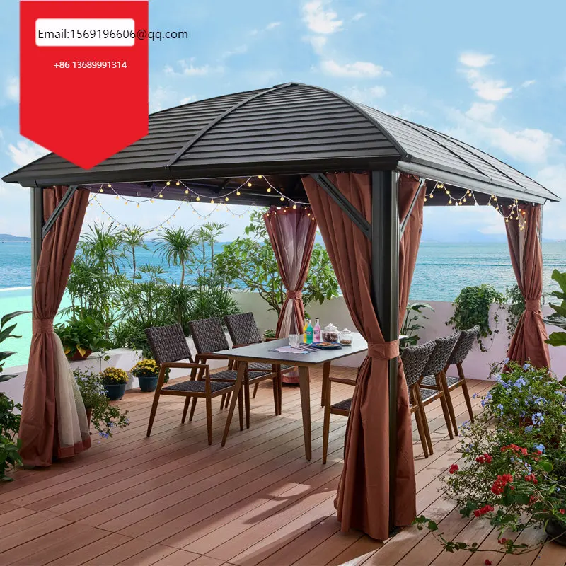 

Павильон открытый двор вилла сад двор солнцезащитный оцинкованный сарай из алюминиевого сплава фермерский Досуг четыре угловой павильон