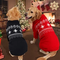 snowflake warm red sweater big dog winter outing soft pet clothing christmas dog sweater ragdoll cat jacket warm clothes