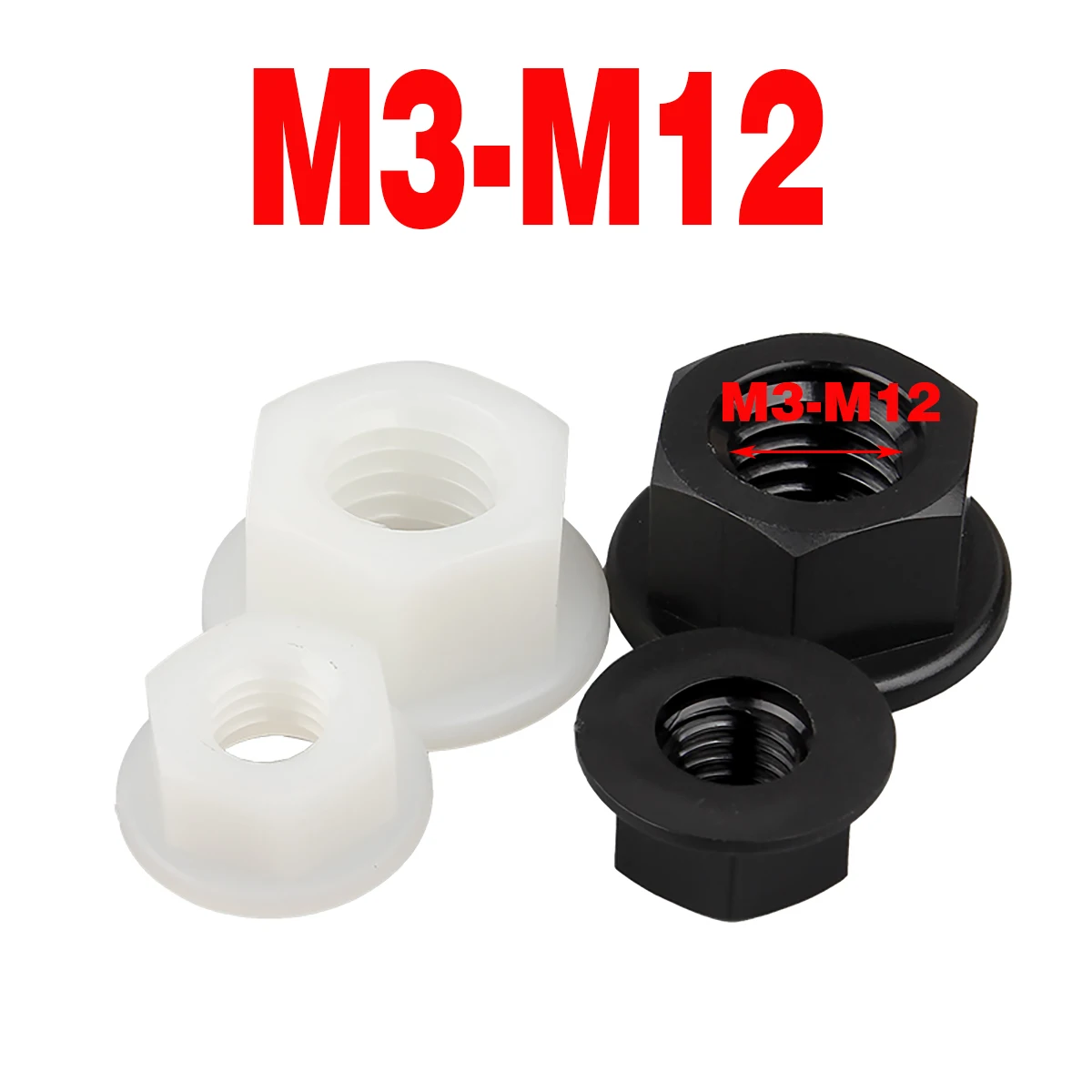 

Nylon Hexagon Anti Slip Screw Cap With Cushion / Plastic Anti Loose Nut M3-M12