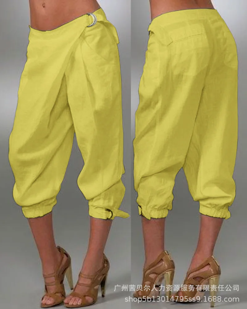 

Летние элегантные облегающие укороченные брюки с низкой талией Y2K, уличная одежда, женские модные повседневные свободные брюки-Капри