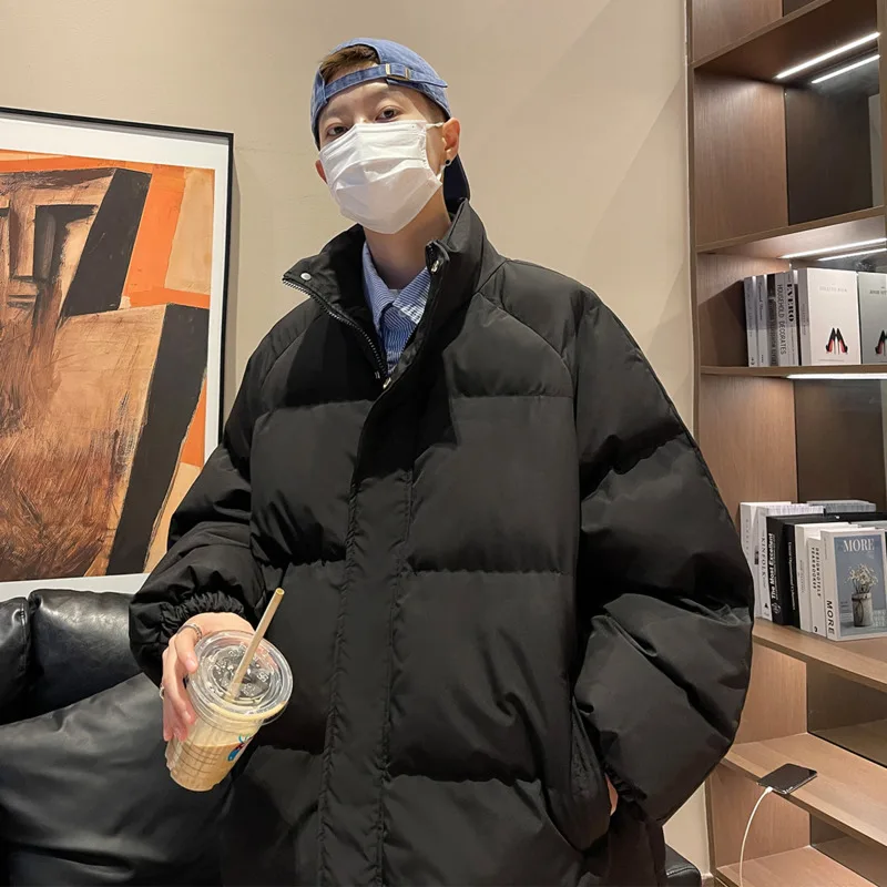 Winter Jacket Men Warm Fashion 5 Colors Casual Thickening Down Jacket Men Streetwear Korean Loose Short Coat Mens Parker S-2XL