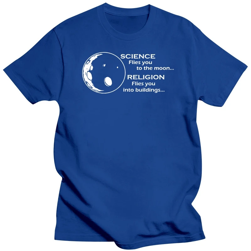 Футболка Наука летить тебе на Луну религия в зданиях атеист агновенный